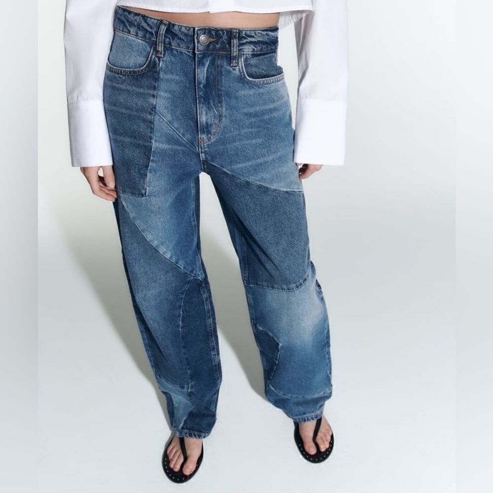 Zara ZW PATCHWORK JEANS NEW - Picture 7 of 10